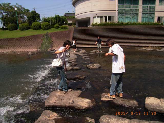 滝の下流